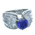Sterling Silver Cubic Zirconia And Tanzanite Jewelry Ring Size 7 AX71391